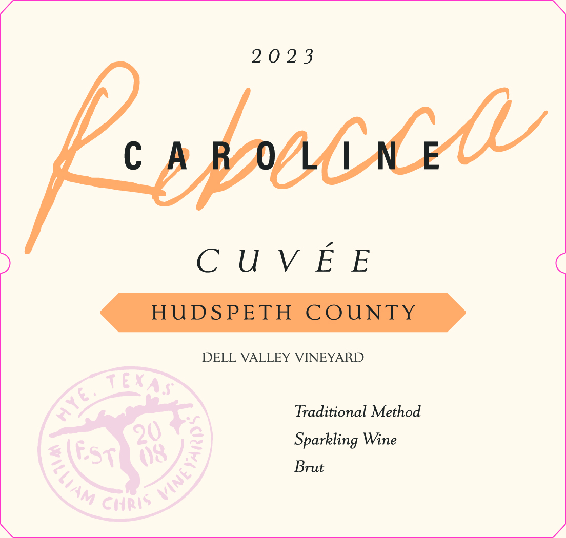 TABC label artwork for Rebecca Caroline Cuvee Dell Valley Sparkling Brut