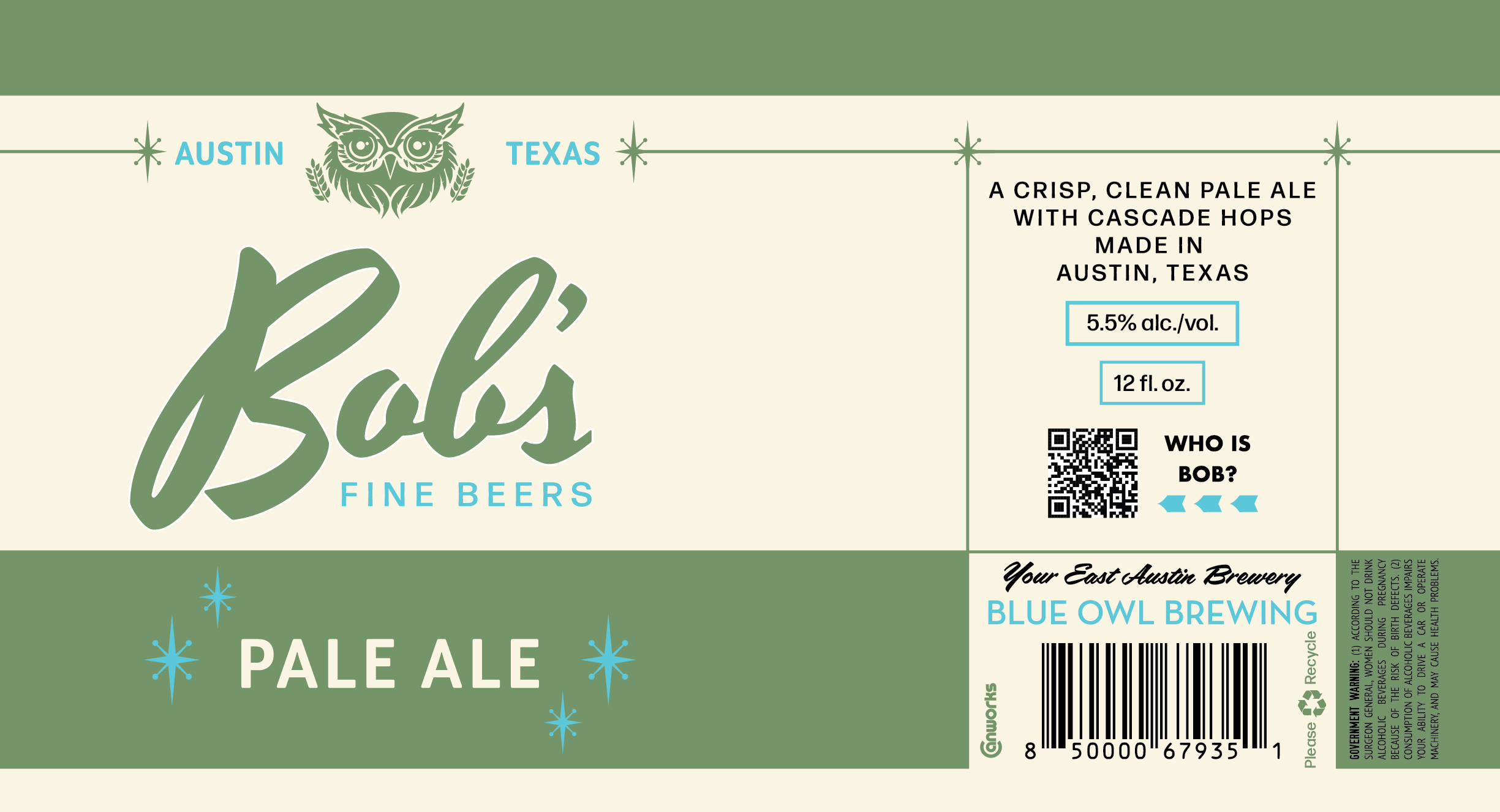TABC label artwork for Bob's Pale Ale
