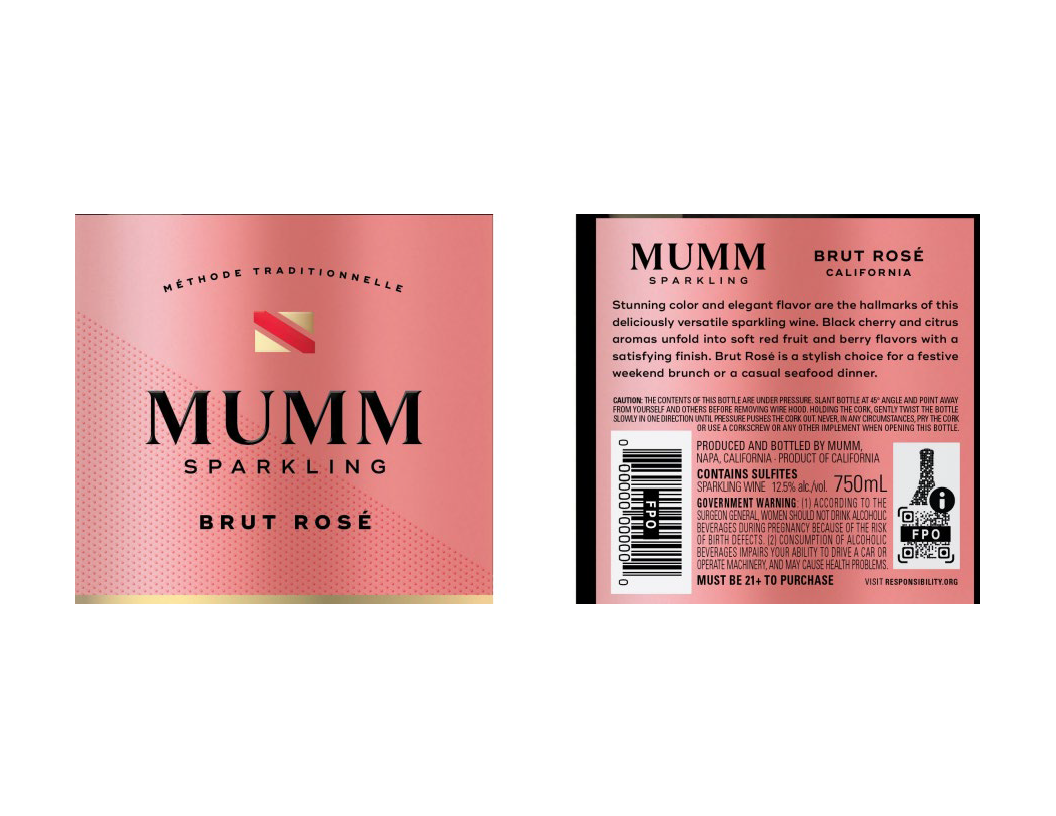 TABC label artwork for Mumm Sparkling Brut Rose