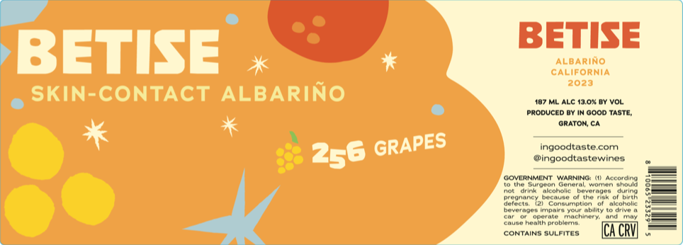 TABC label artwork for BETISE ALBARINO