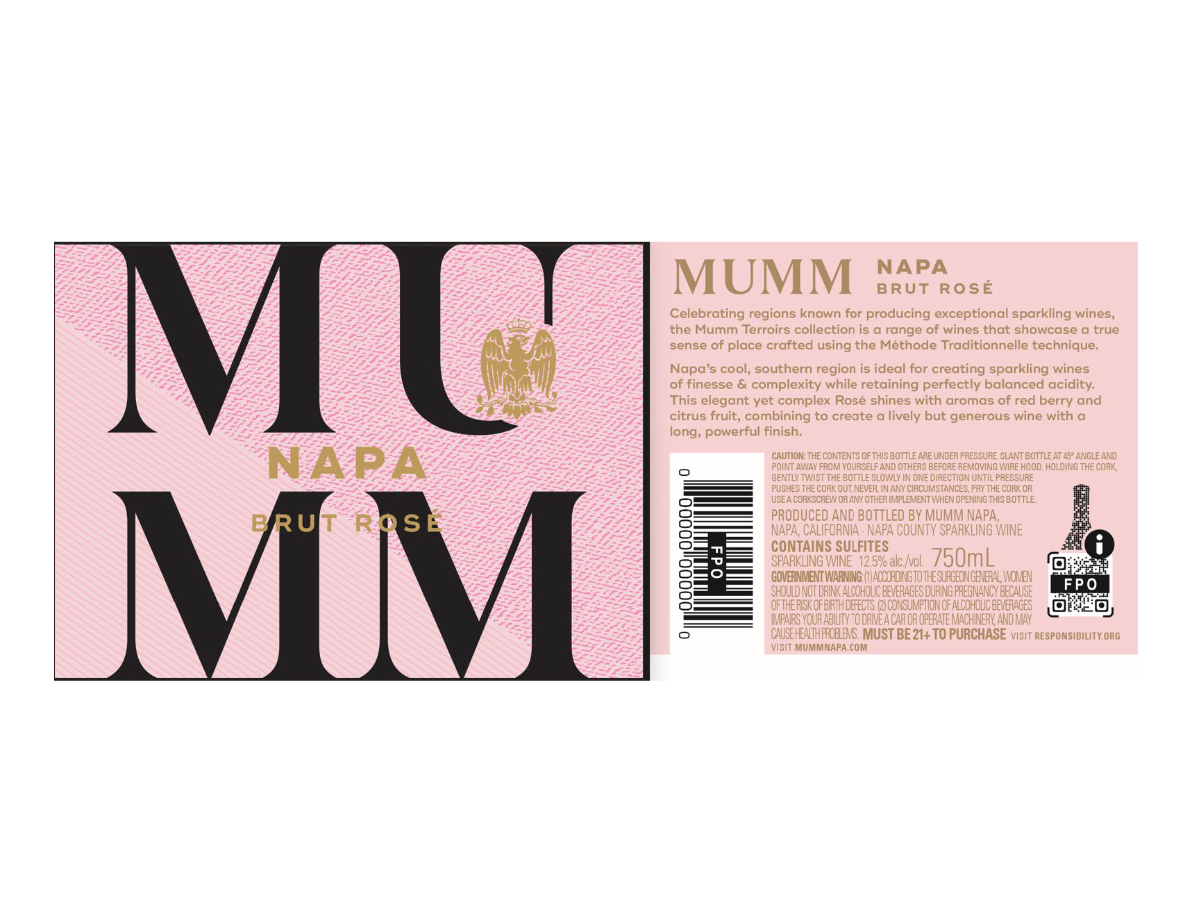 TABC label artwork for Mumm Napa Brut Rose