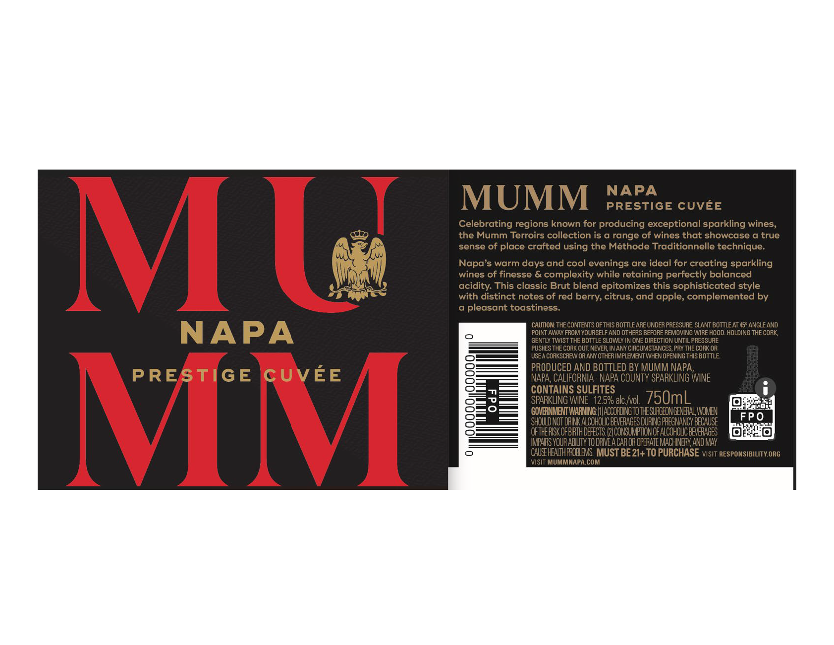 TABC label artwork for Mumm Napa Prestige Cuvee