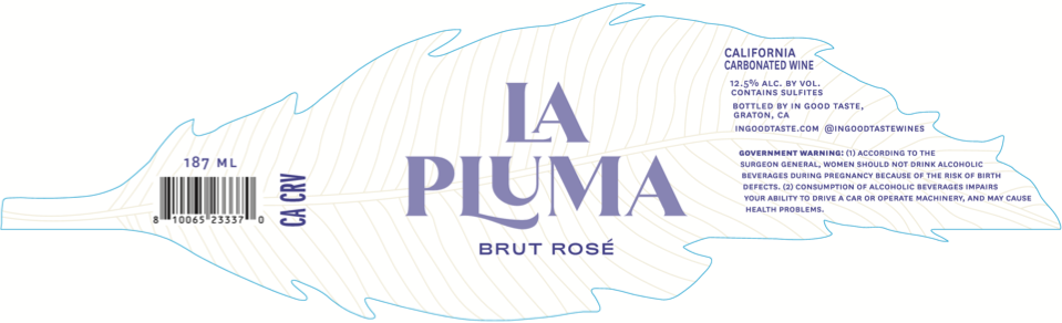 TABC label artwork for LA PLUMA BRUT ROSE