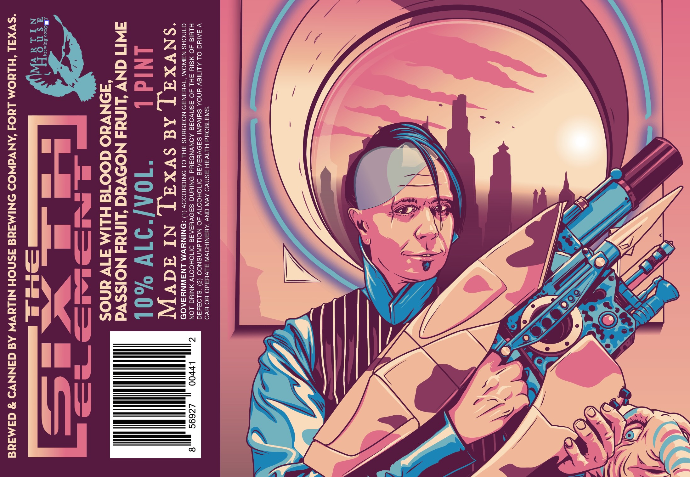 TABC label artwork for The Sixth Element Can
