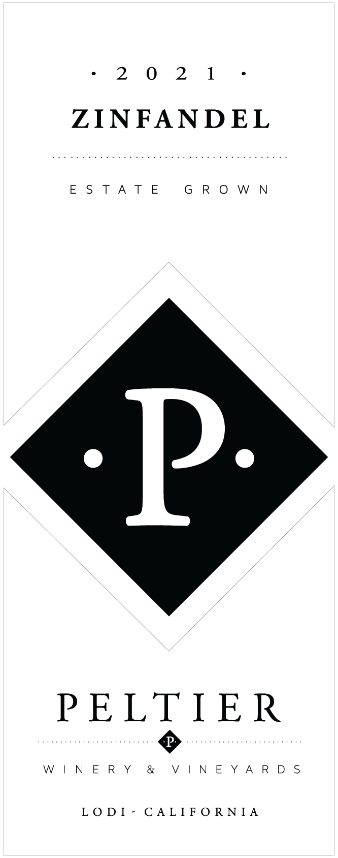 TABC label artwork for Peltier Winery & Vineyards Zinfandel