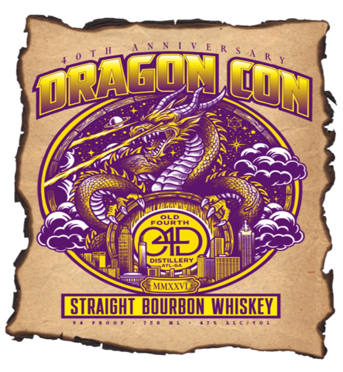 TABC label artwork for Old 4th Distillery Dragon Con Bourbon