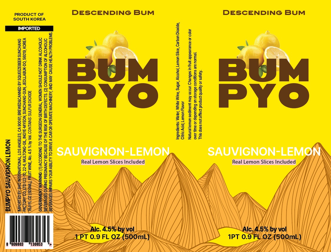 TABC label artwork for Bumpyo Sauvignon-Lemon