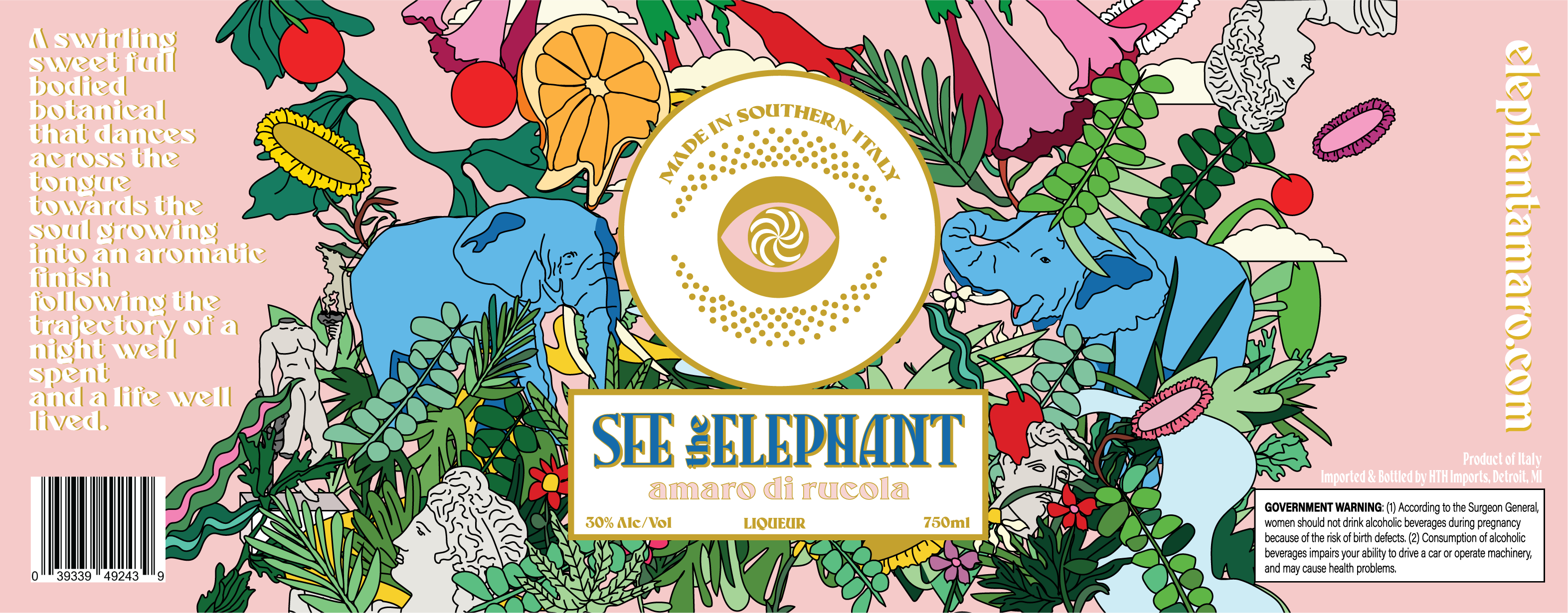 TABC label artwork for See the Elephant Amaro