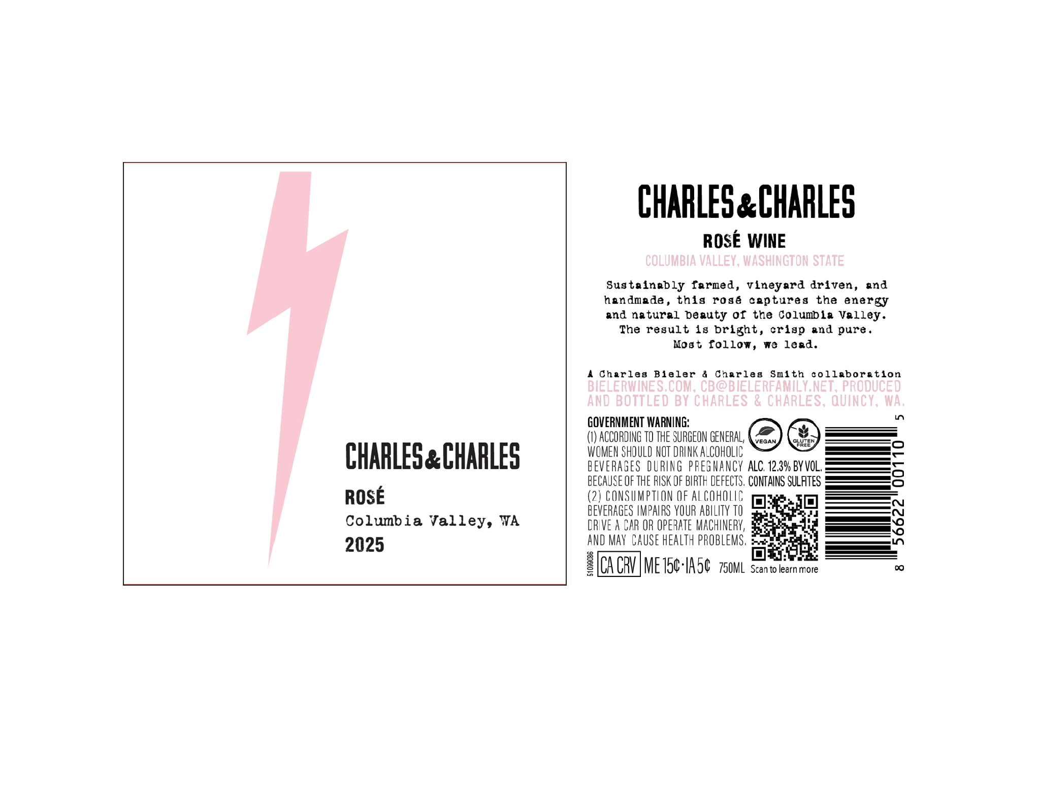 TABC label artwork for Charles & Charles Bolt Rose Columbia Valley