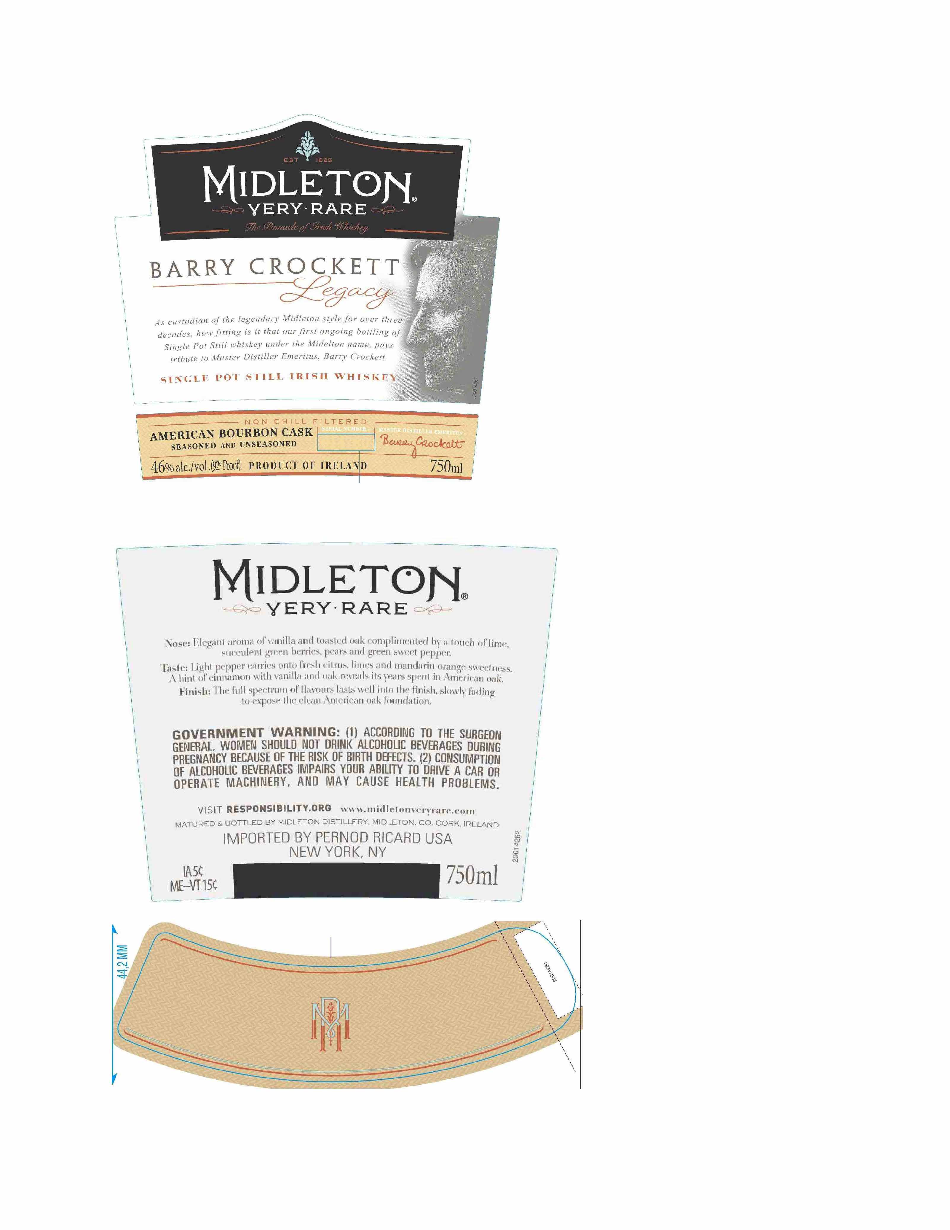TABC label artwork for Midleton Barry Crockett