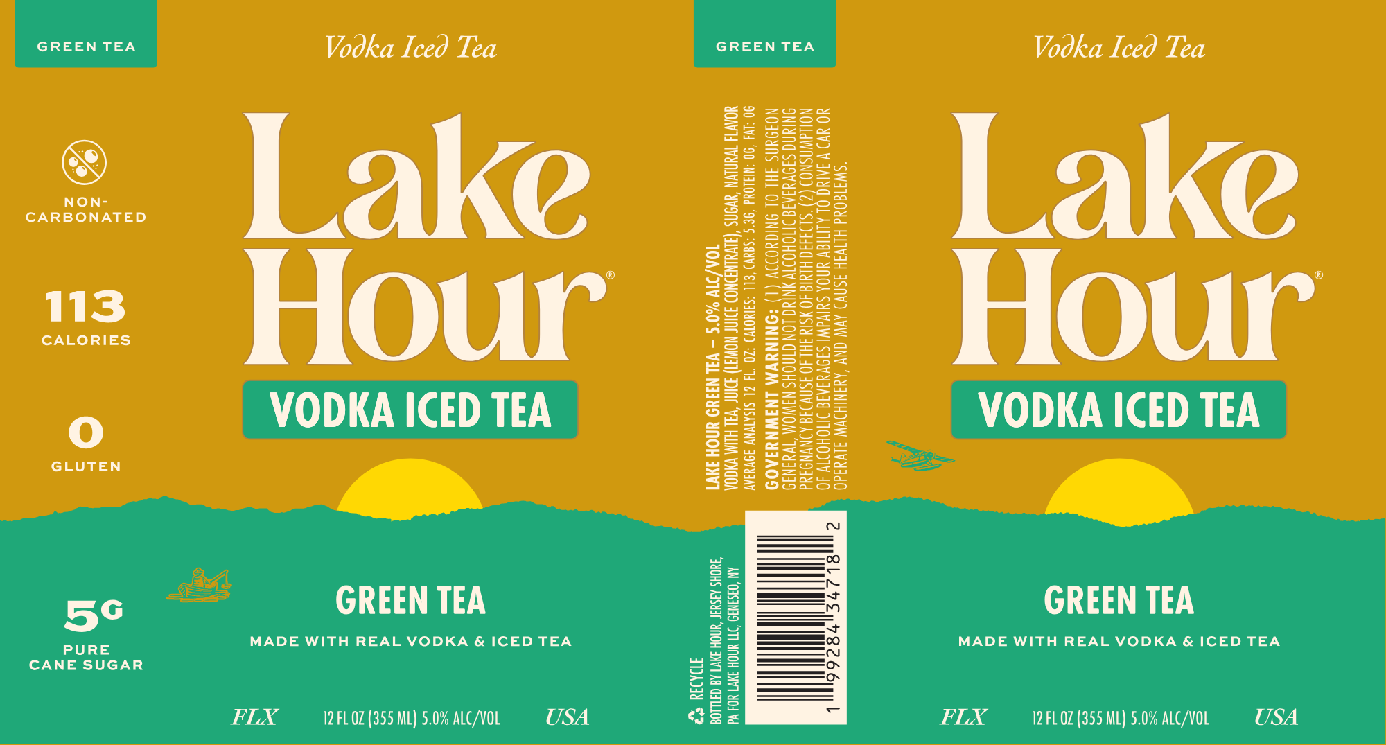 TABC label artwork for Lake Hour Green Tea