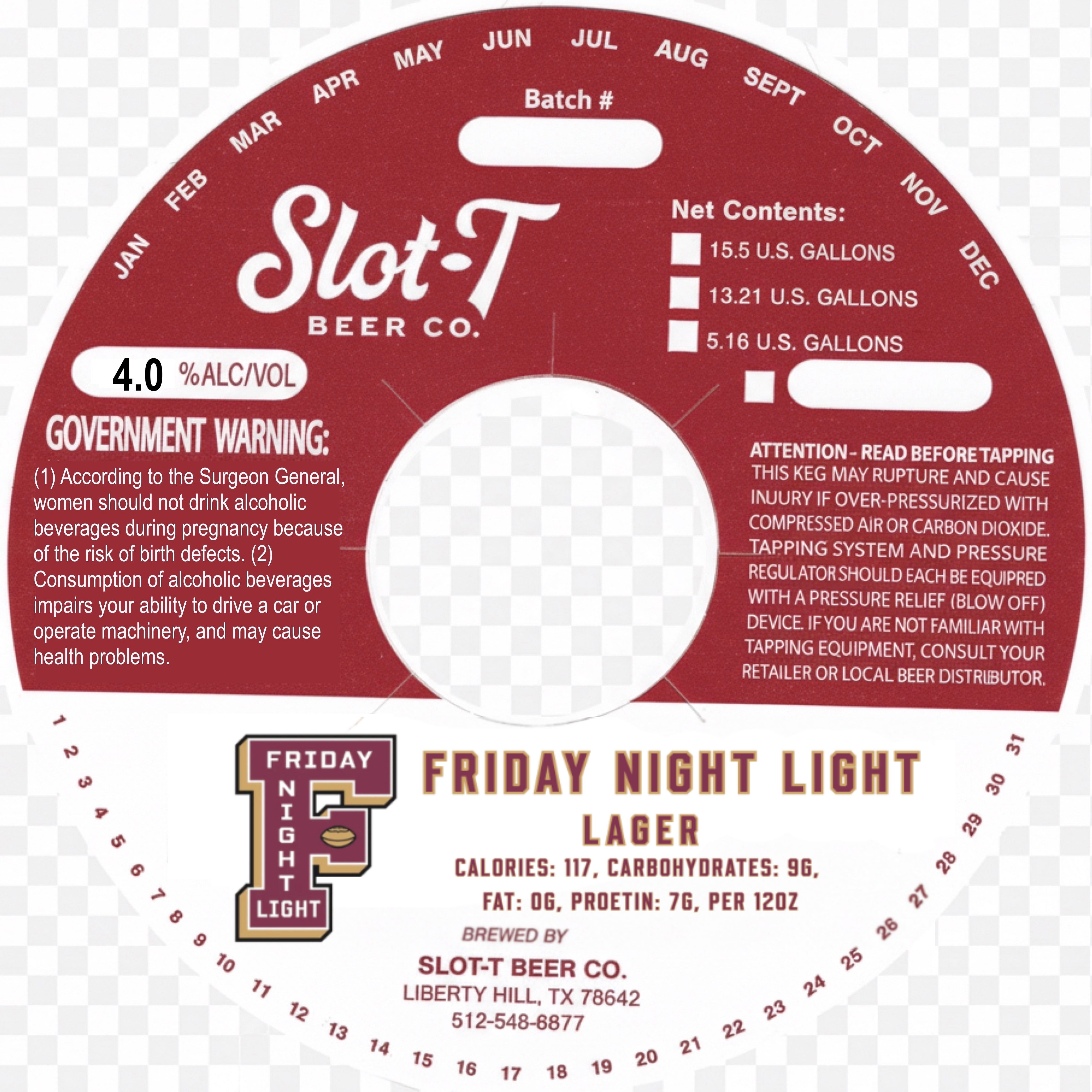 TABC label artwork for Friday Night Light