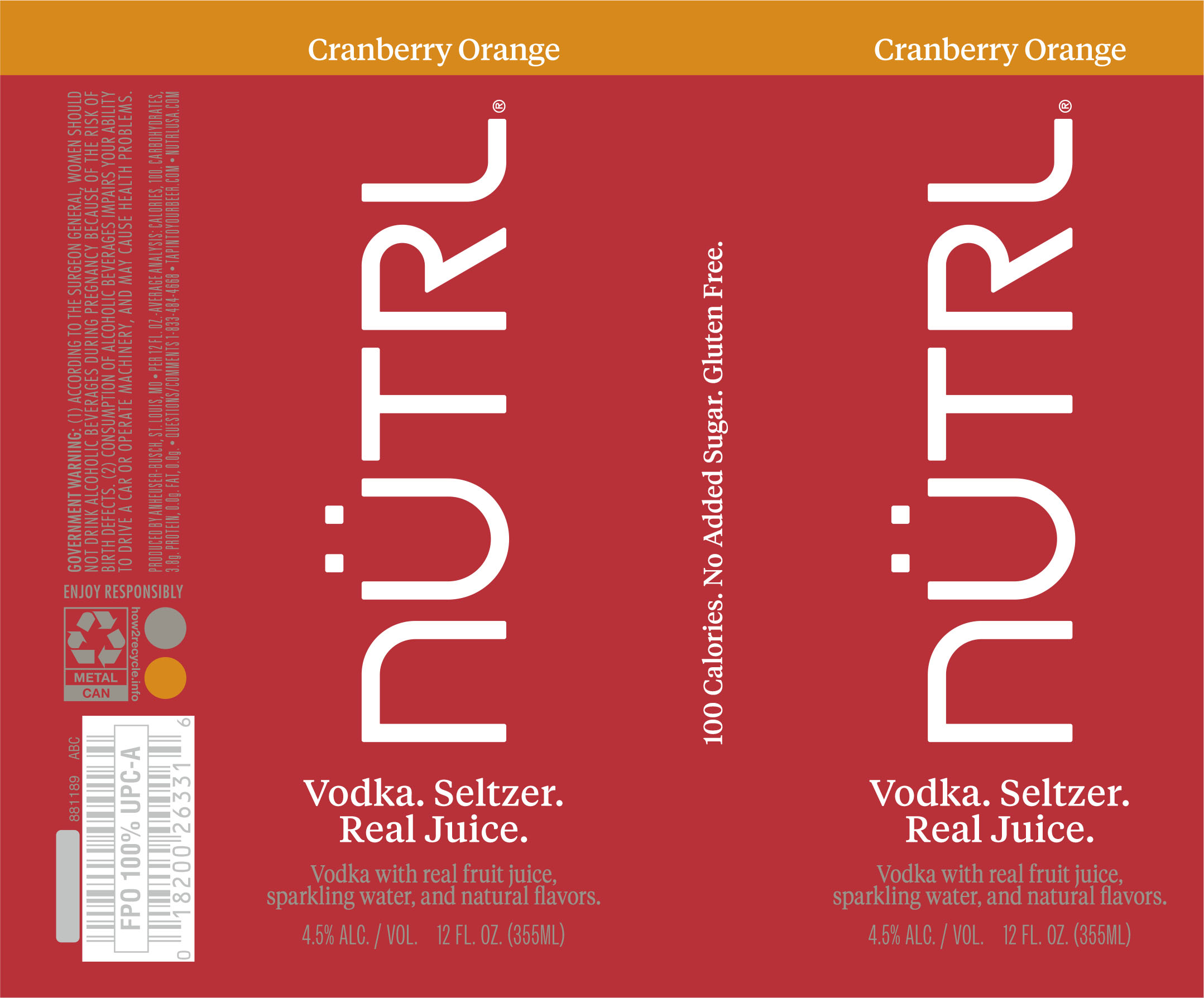 TABC label artwork for NUTRL CRANBERRY ORANGE REVISED 12 OZ. CAN (REFORMULATION)