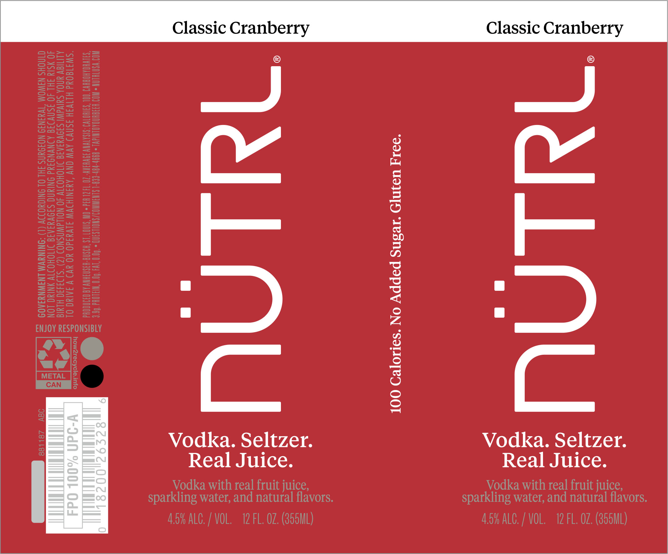TABC label artwork for NUTRL CLASSIC CRANBERRY REVISED 12 OZ. CAN (REFORMULATION)
