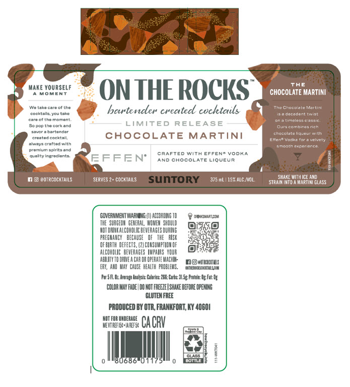 TABC label artwork for On The Rocks Chocolate Martini