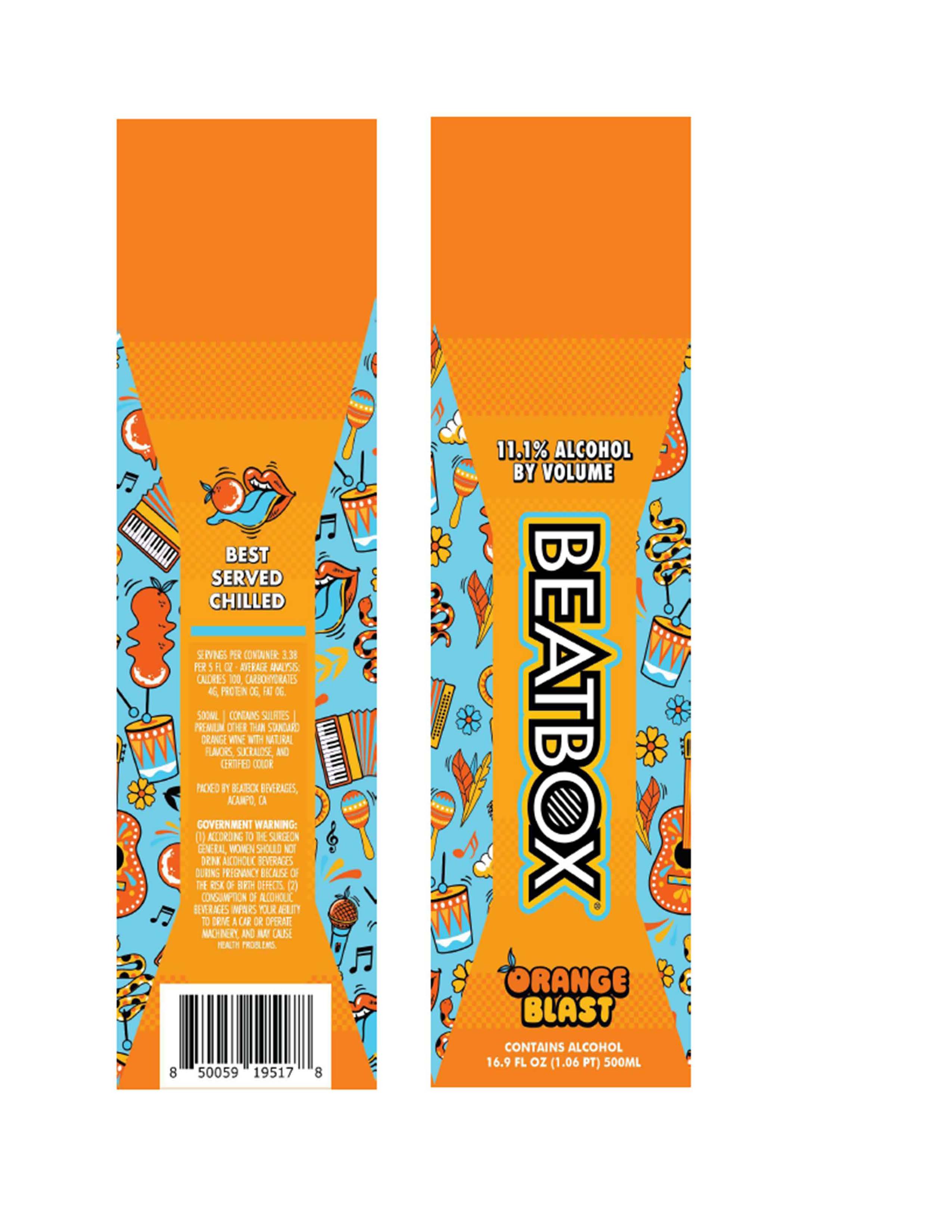 TABC label artwork for BEATBOX ORANGE BLAST