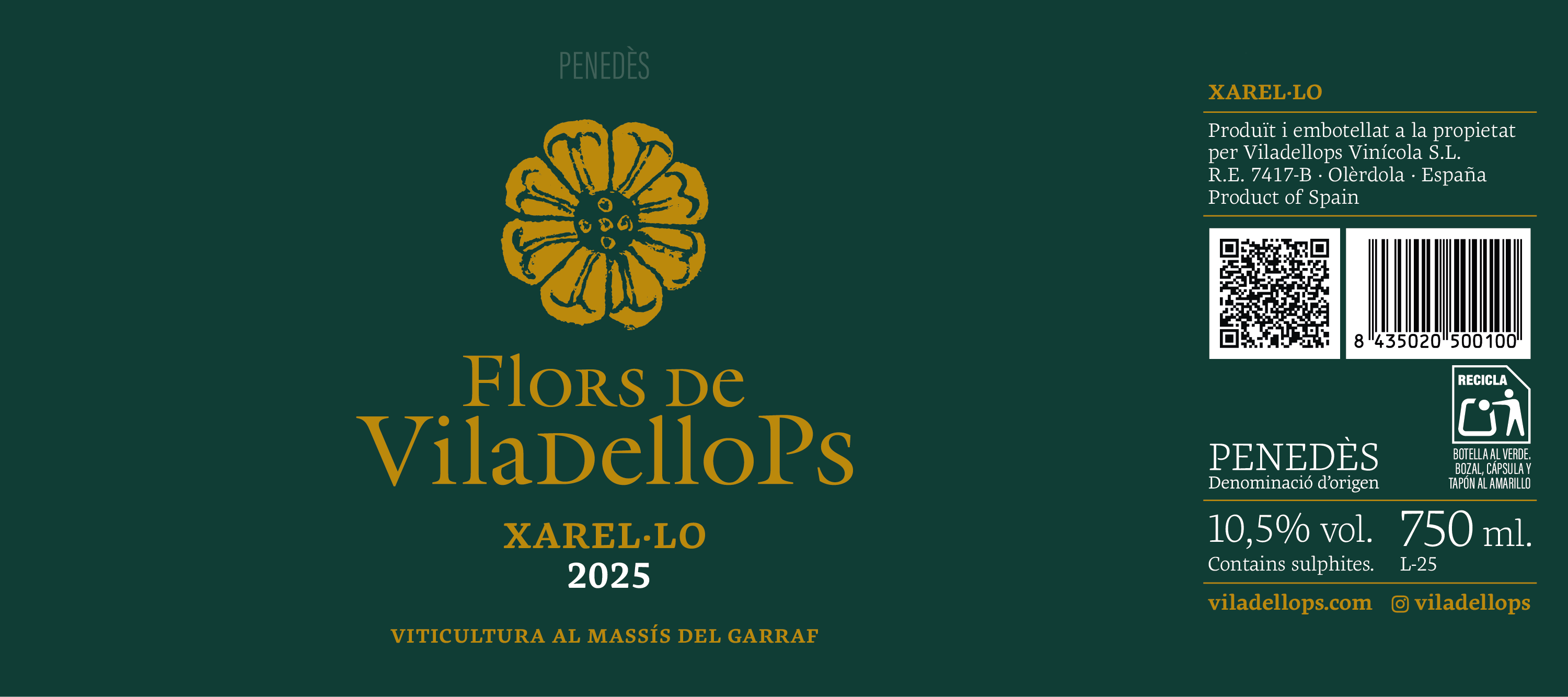 TABC label artwork for Flors de Viladellops Xarello Penedes