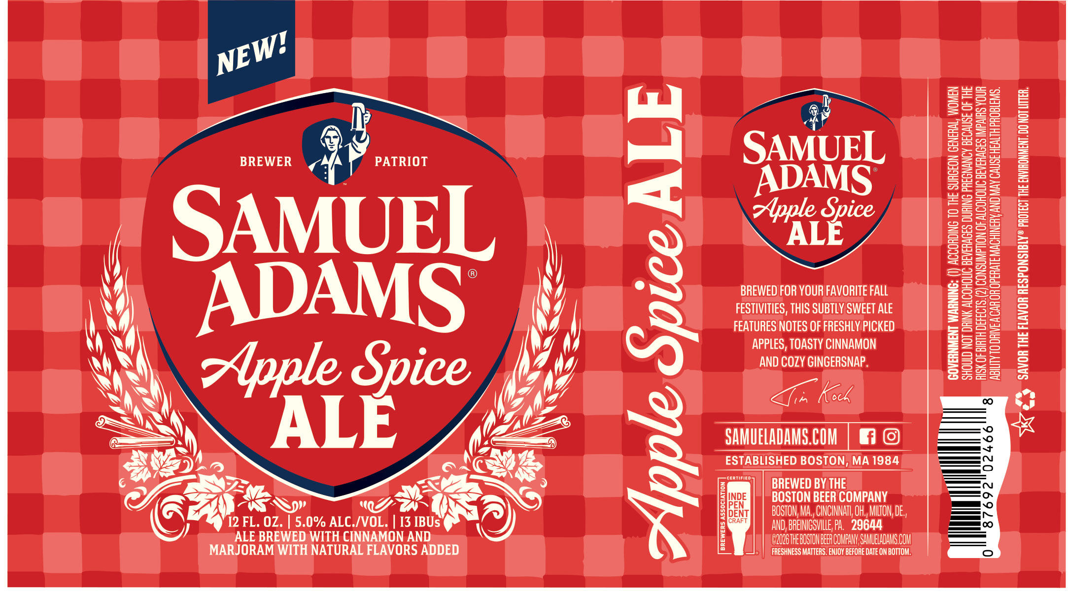 TABC label artwork for Samuel Adams Apple Spice Ale