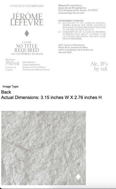 TABC label artwork for JEROME LEFEVRE NO TITLE REQUIRED
