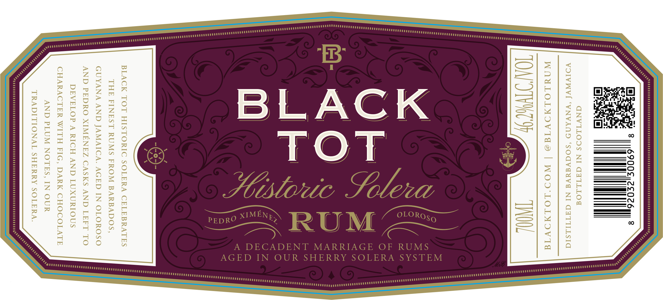 TABC label artwork for BLACK TOT HISTORIC SOLERA