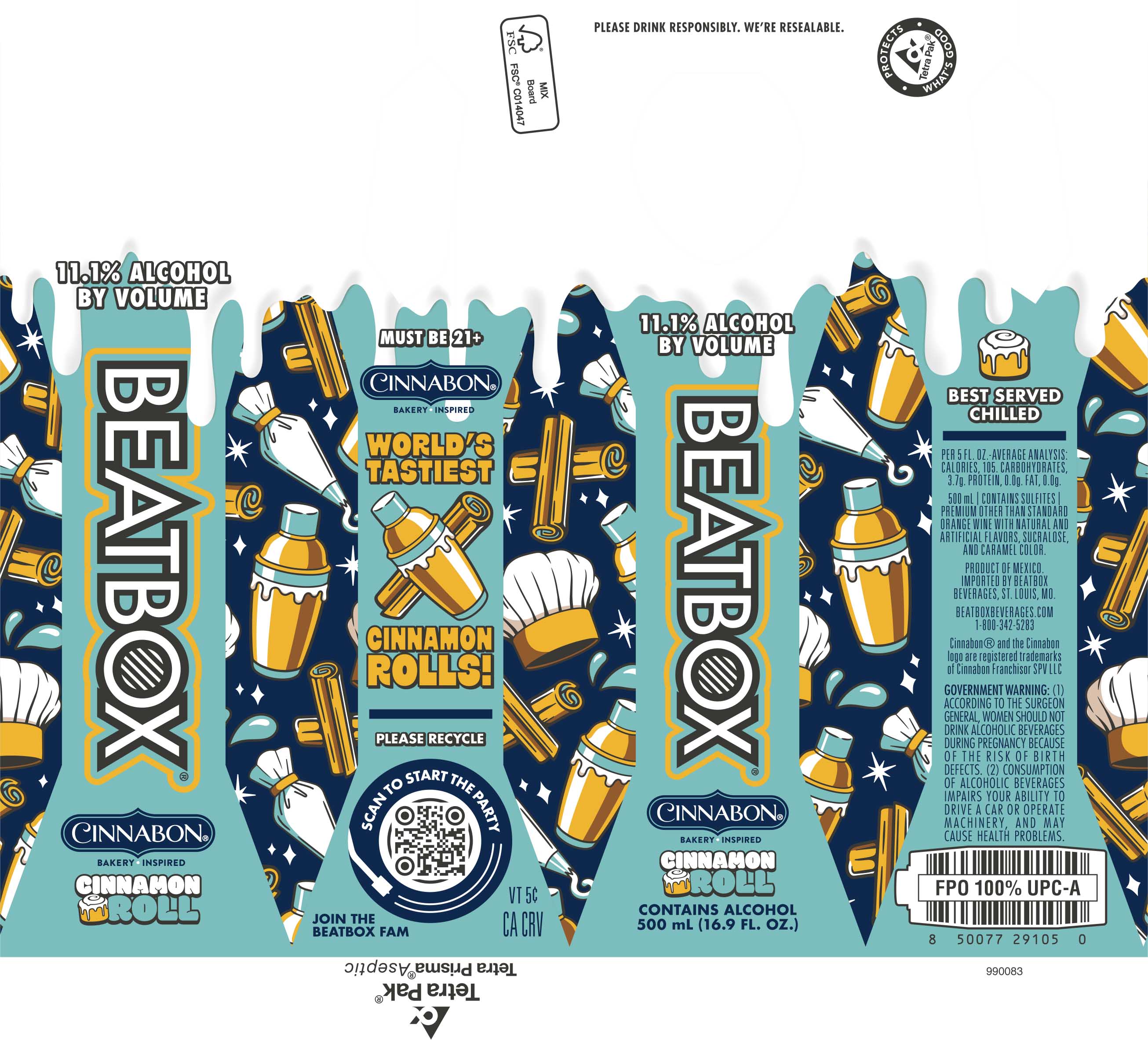 TABC label artwork for BEATBOX BEVERAGES CINNAMON ROLL