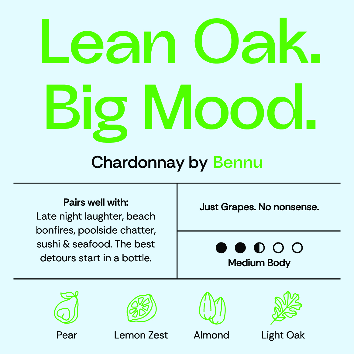 TABC label artwork for Bennu Lean Oak Big Mood