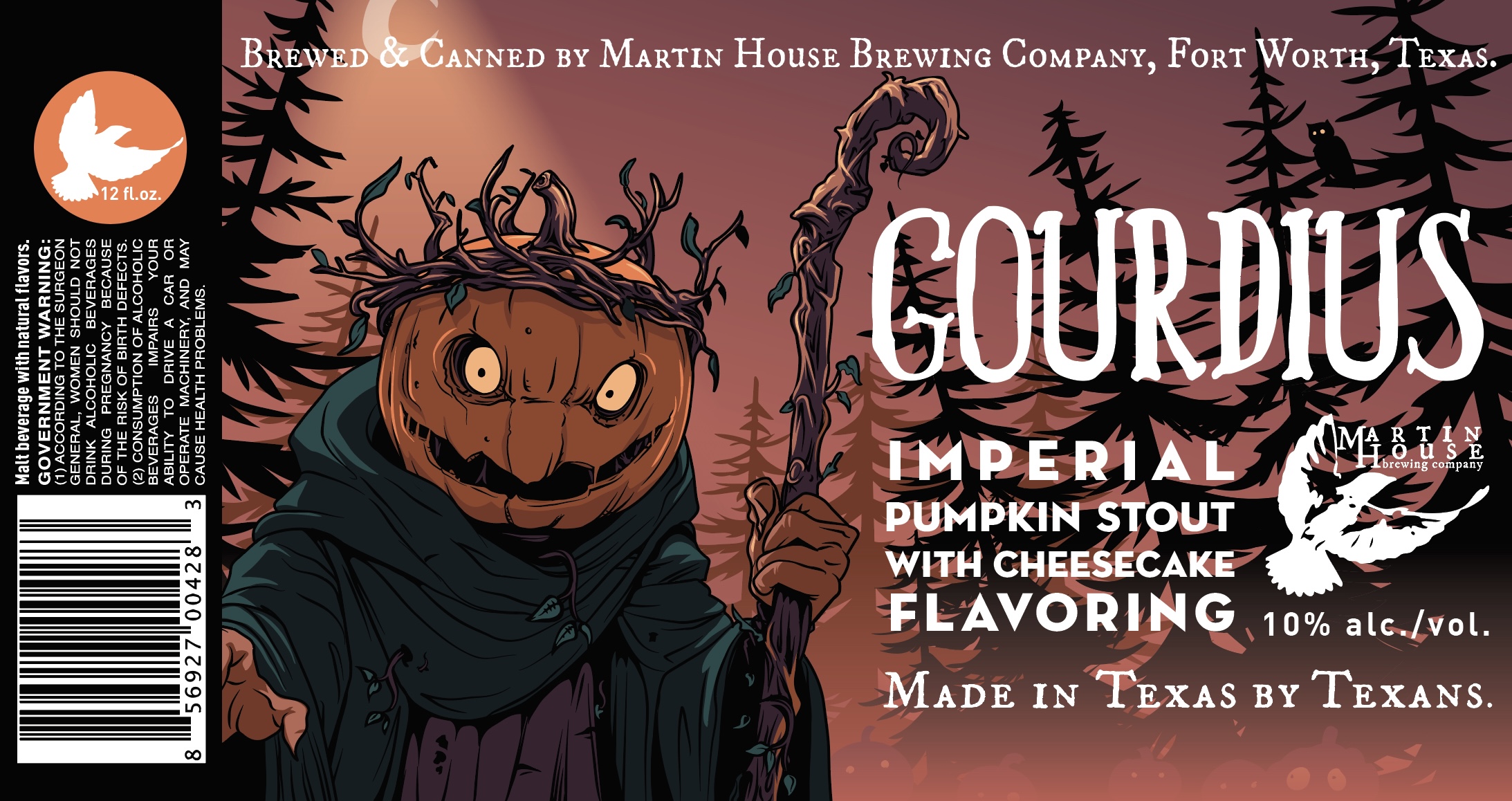 TABC label artwork for Gourdius Can