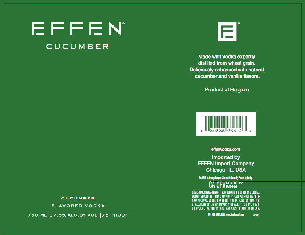 TABC label artwork for EFFEN Cucumber Vodka