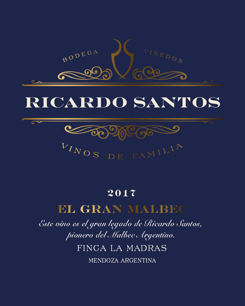 TABC label artwork for RICARDO SANTOS GRAN MALBEC
