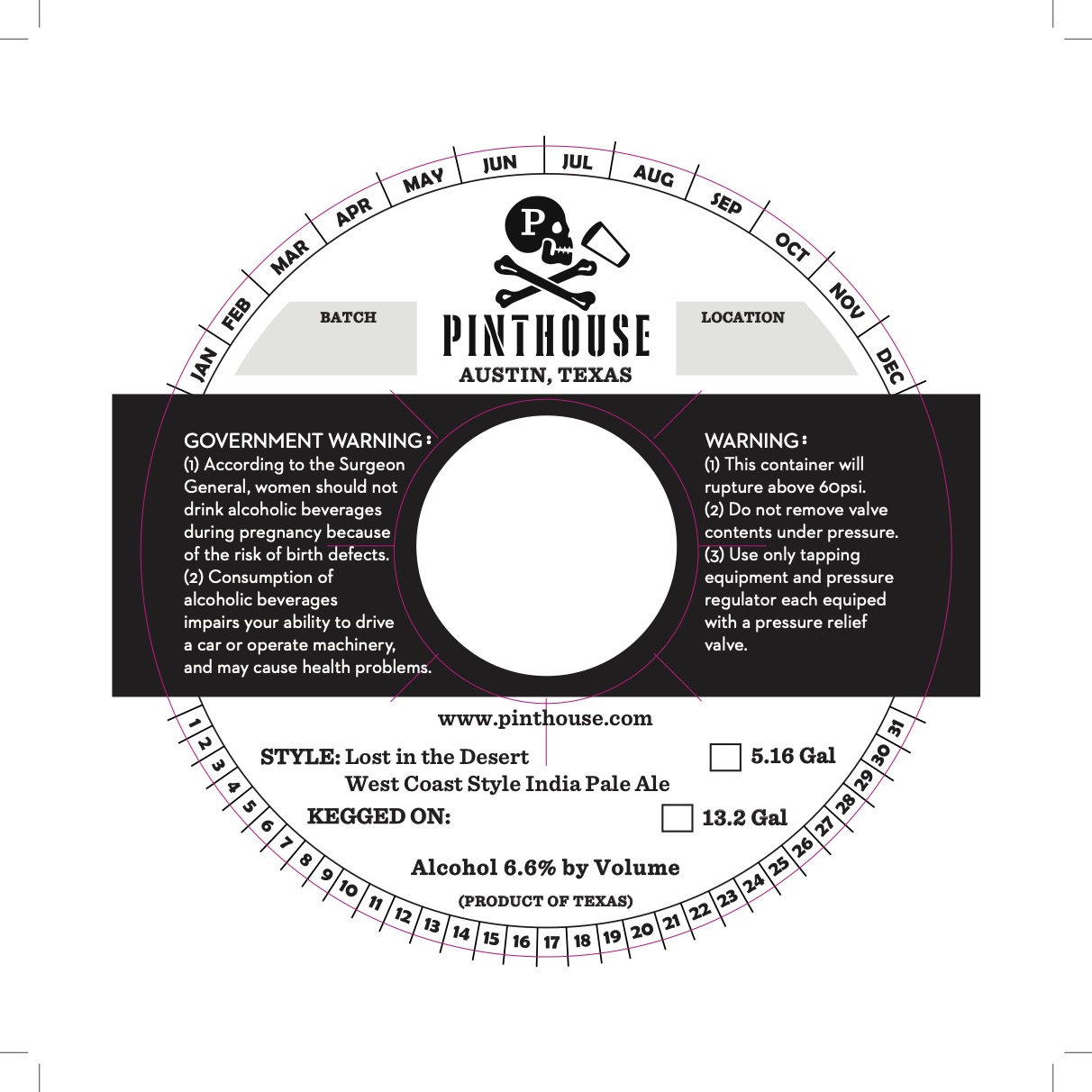 TABC label artwork for Lost In The Desert