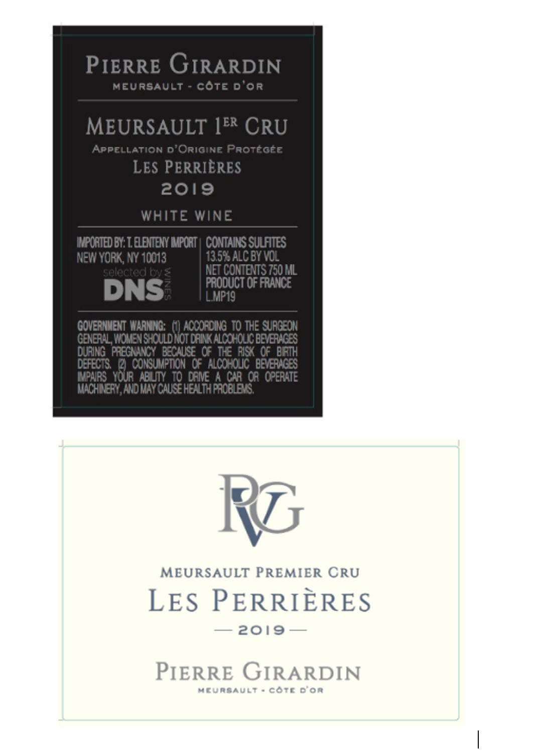 TABC label artwork for PIERRE GIRARDIN LES PERRIERES