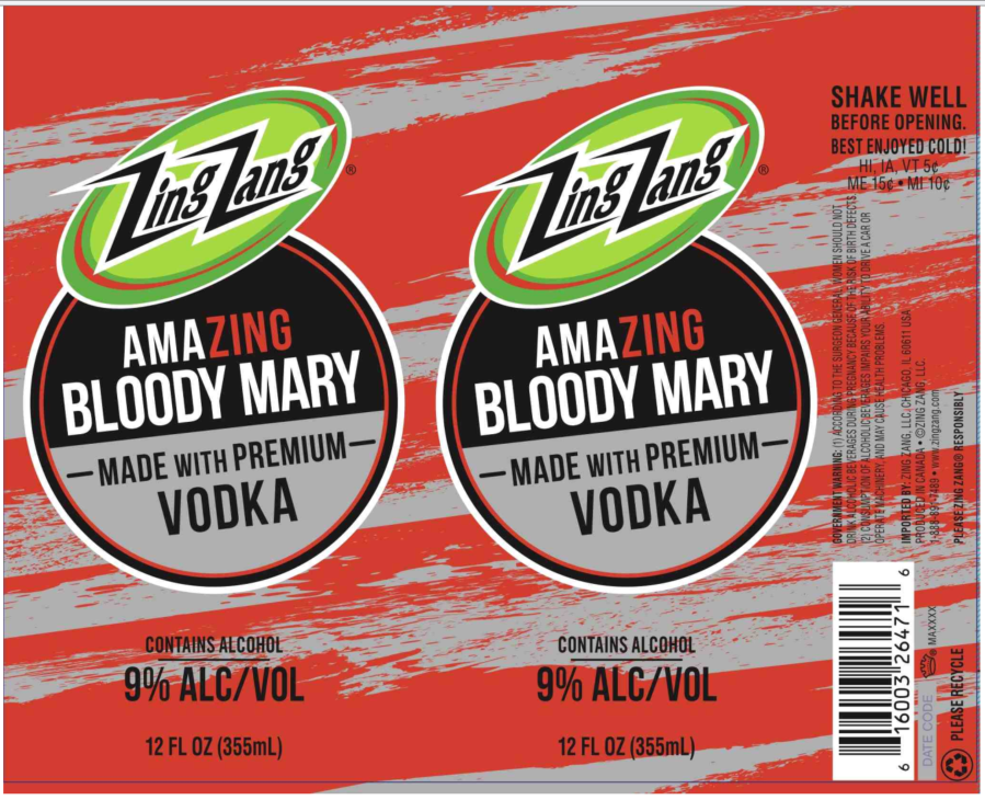 TABC label artwork for Zing Zang Amazing Bloody Mary