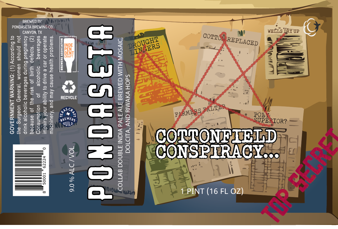 TABC label artwork for Cottonfield Conspiracy