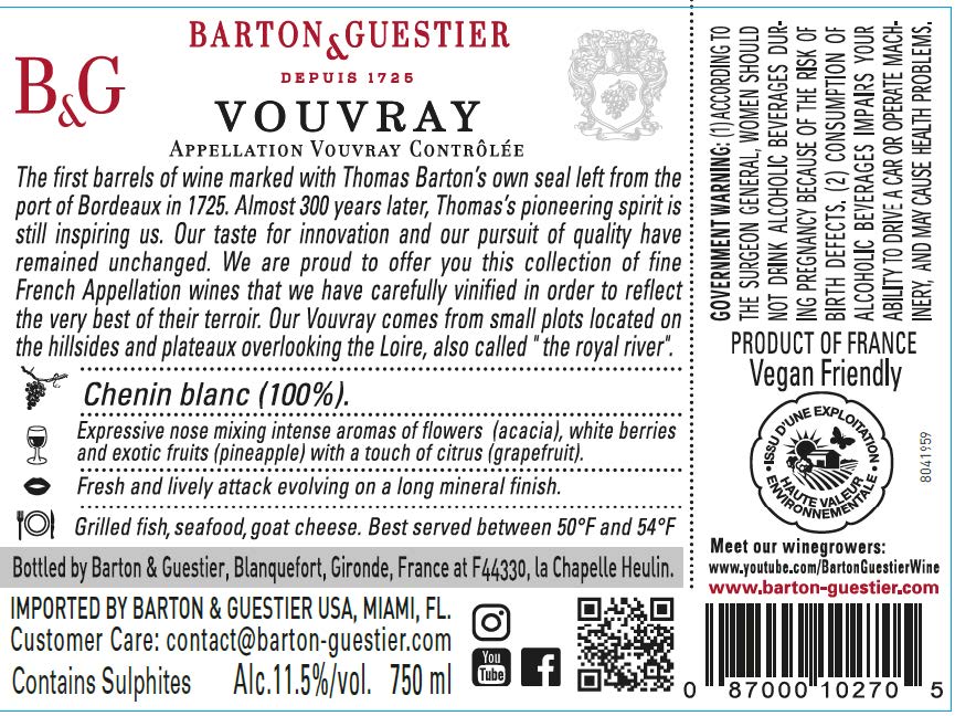 TABC label artwork for BARTON & GUESTIER CHENIN BLANC