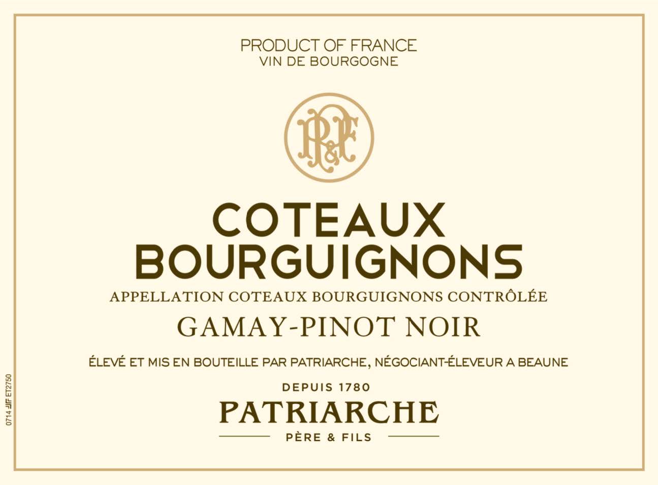 TABC label artwork for PATRIARCHE GAMAY-PINOT NOIR