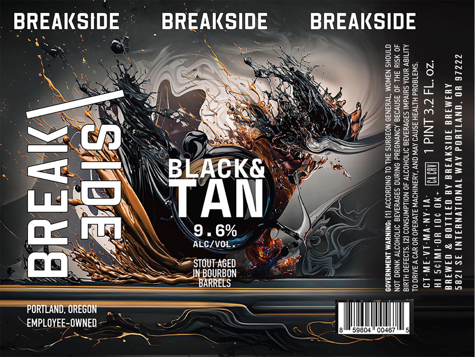 TABC label artwork for Breakside Black & Tan
