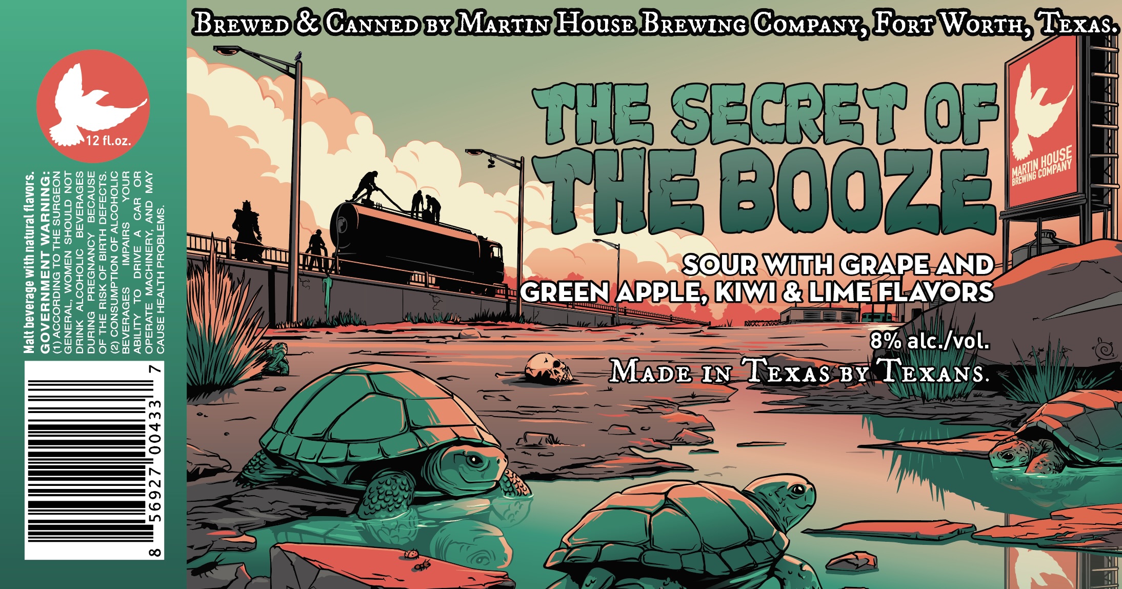 TABC label artwork for The Secret of the Booze 2026 Can