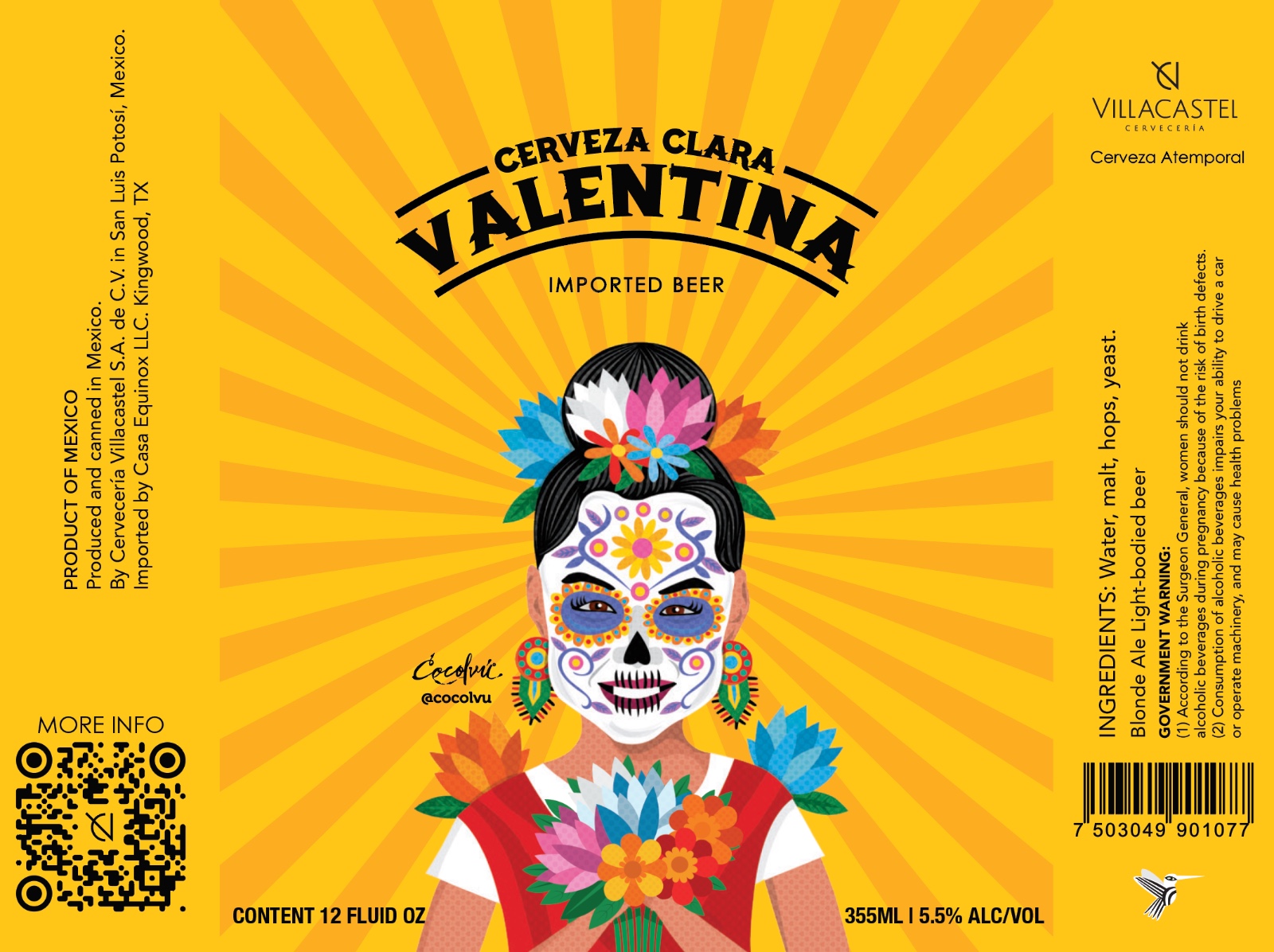 TABC label artwork for Valentina Clara