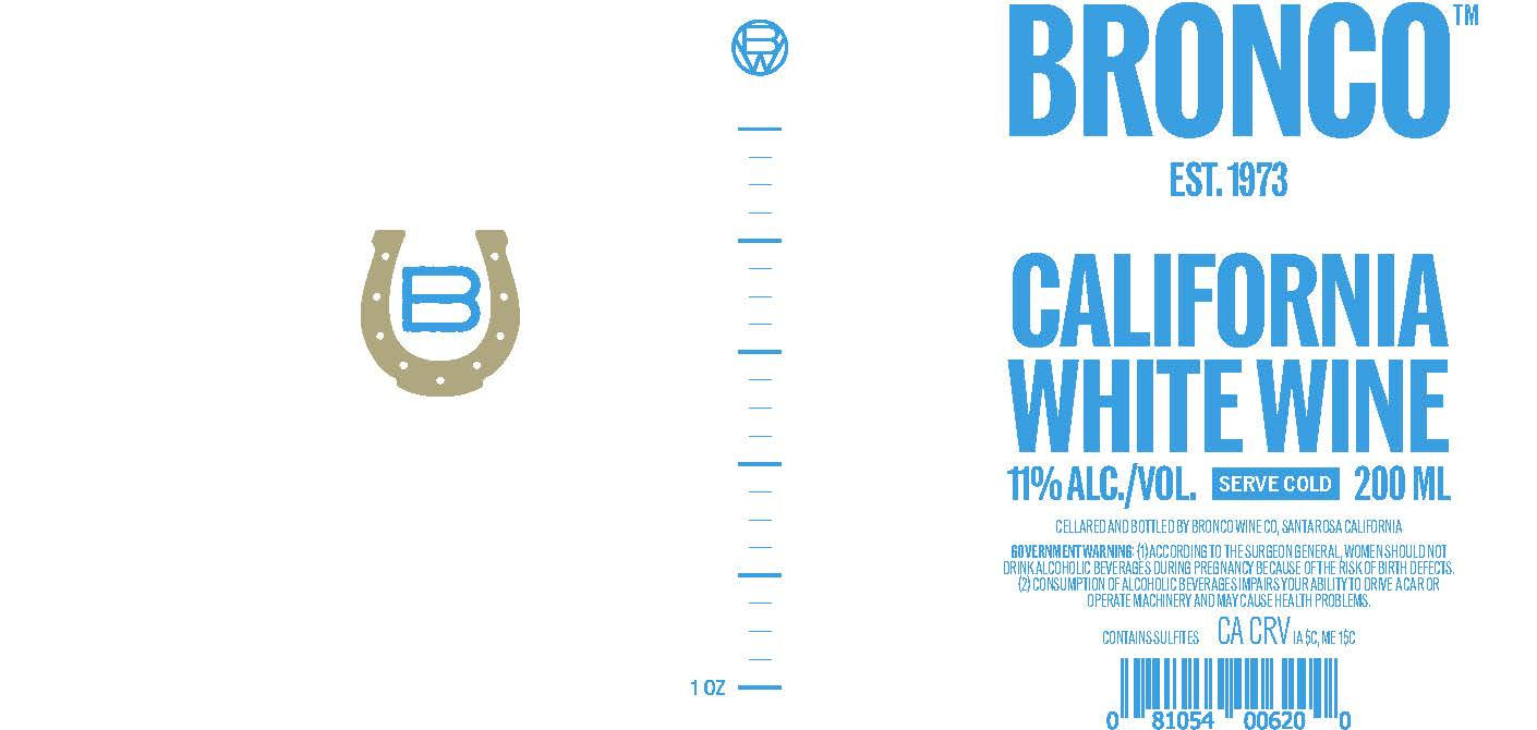 TABC label artwork for Bronco 1973 White Wine