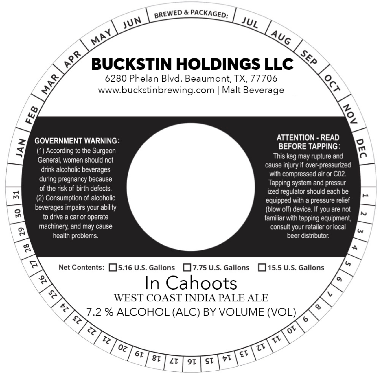 TABC label artwork for In Cahoots