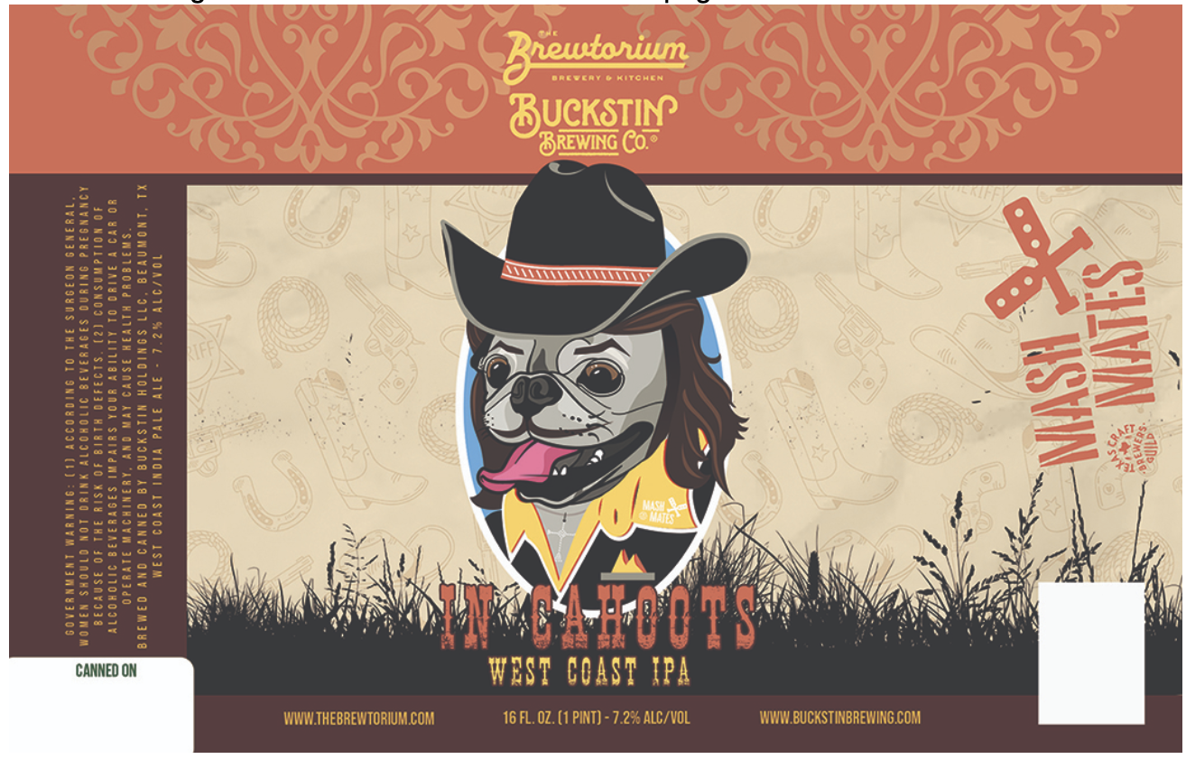 TABC label artwork for In Cahoots