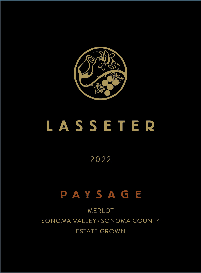 TABC label artwork for Lasseter Red Wine, Sonoma Valley, Paysage