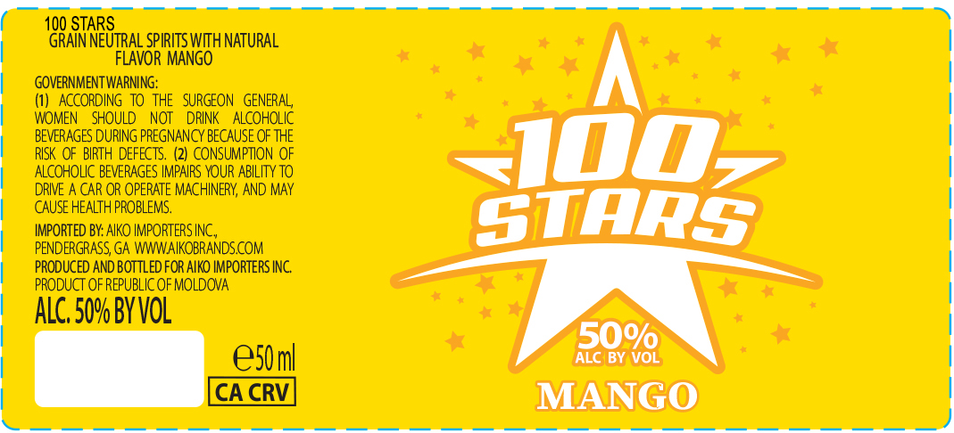 TABC label artwork for 100 Stars. MANGO