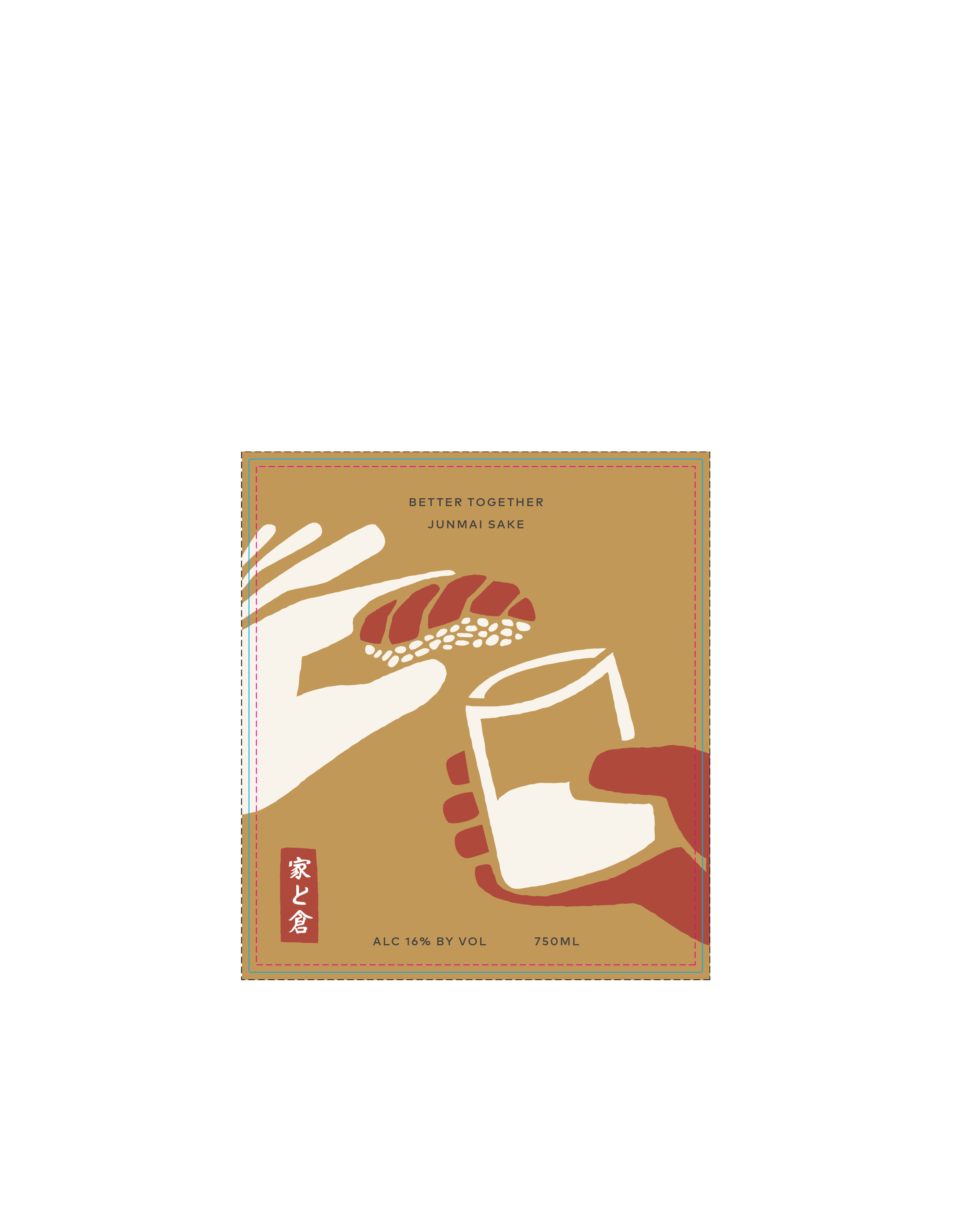 TABC label artwork for BETTER TOGETHER JUNMAI SAKE