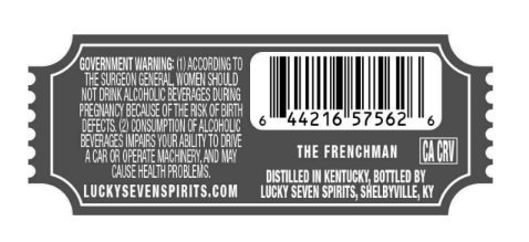 TABC label artwork for THE BLENDING HOUSE LUCKY 7 THE FRENCHMAN