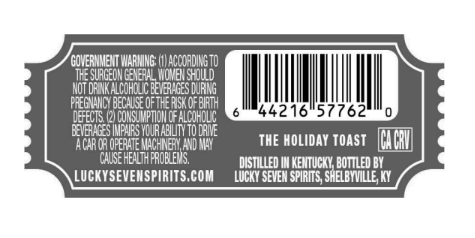 TABC label artwork for LUCKY 7 THE HOLIDAY TOAST