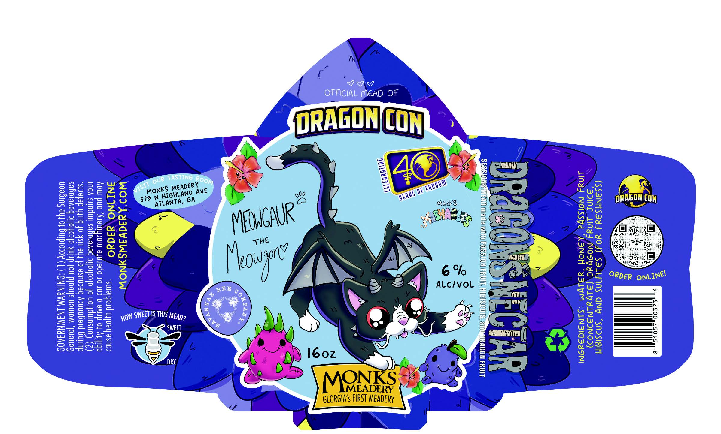 TABC label artwork for MONKS MEADERY MEOWGAUR