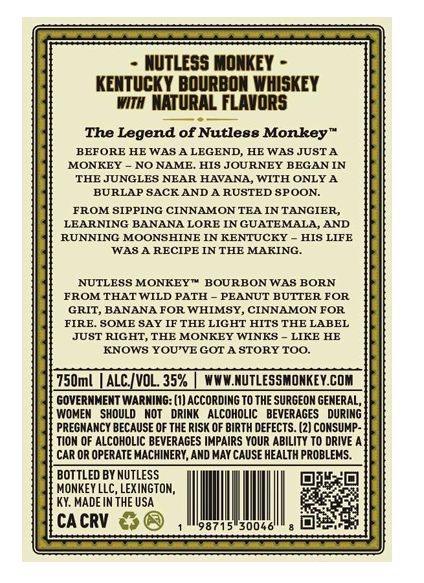 TABC label artwork for DIVINE SPIRITS NUTLESS MONKEY 750 ML