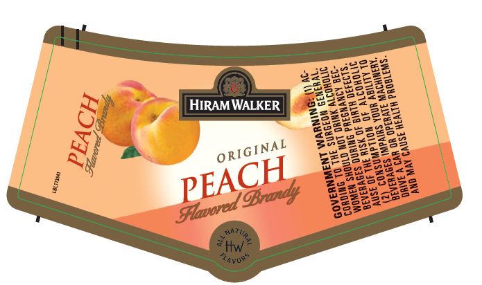 TABC label artwork for Hiram Walker Peach Brandy