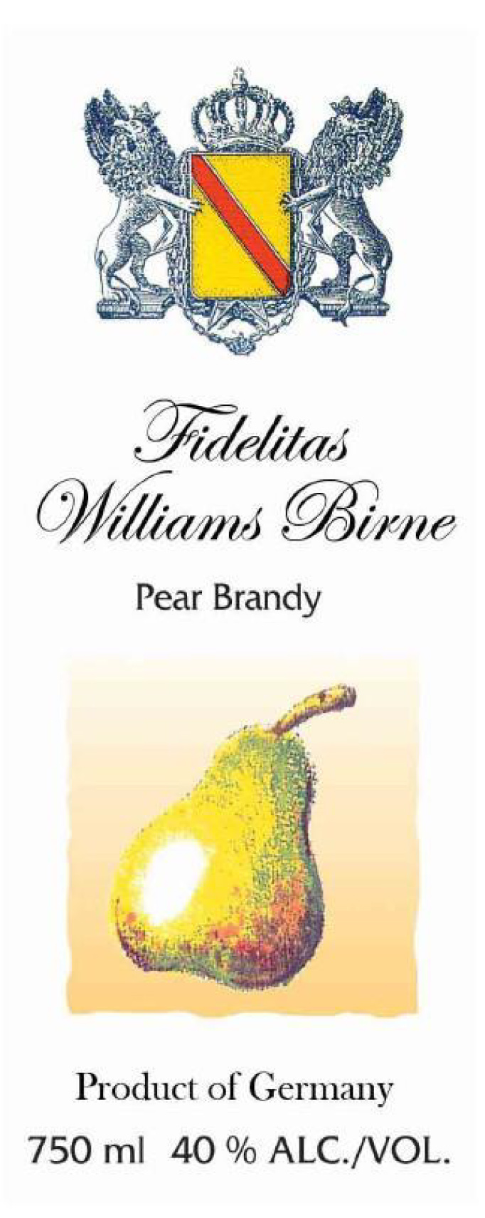 TABC label artwork for Fidelitas Williams Birne